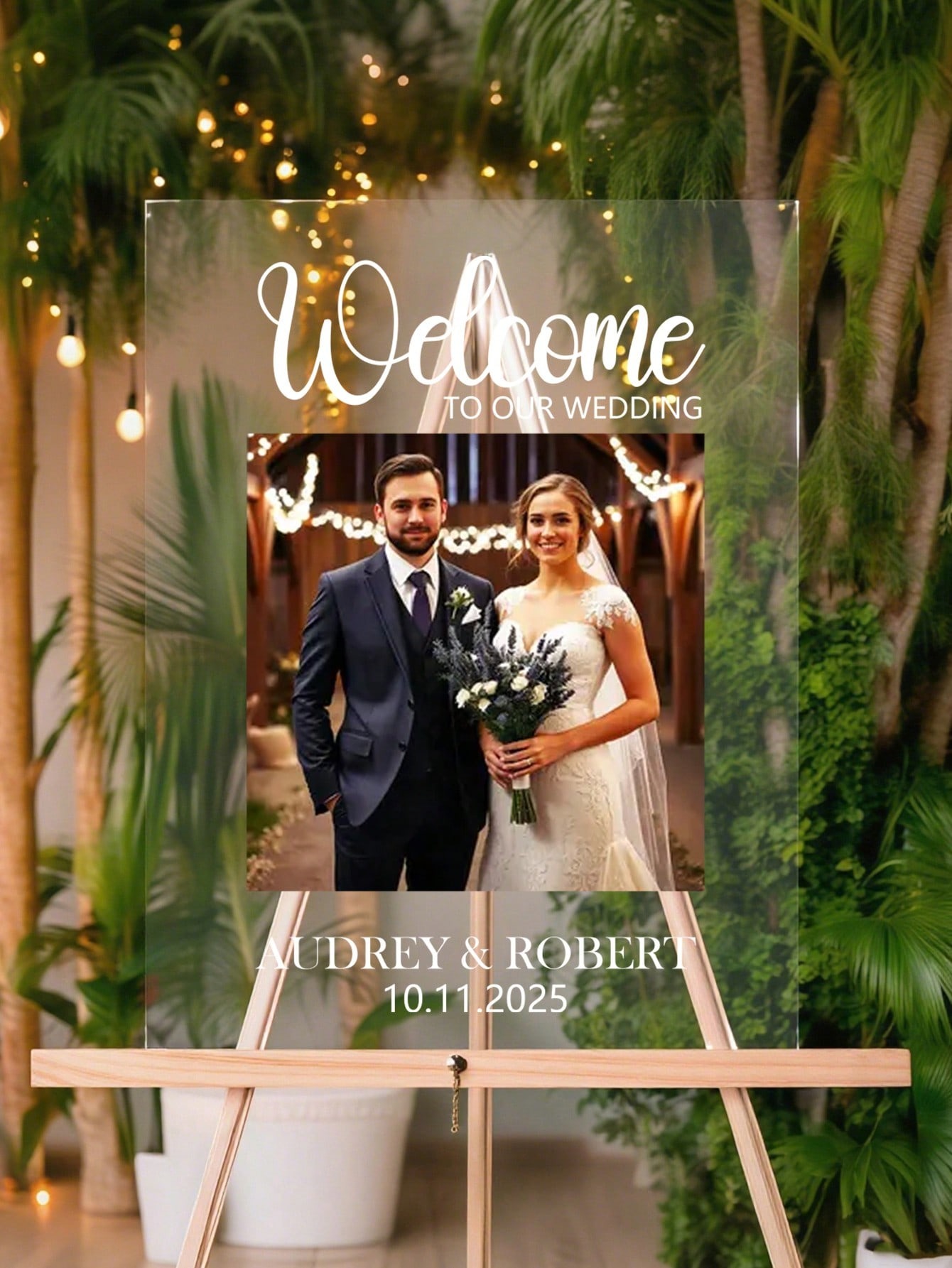 Customizable Acrylic Welcome Signs for Weddings, Engagements, and Parties